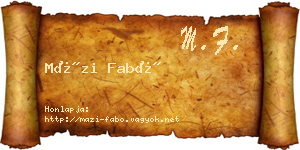 Mázi Fabó névjegykártya